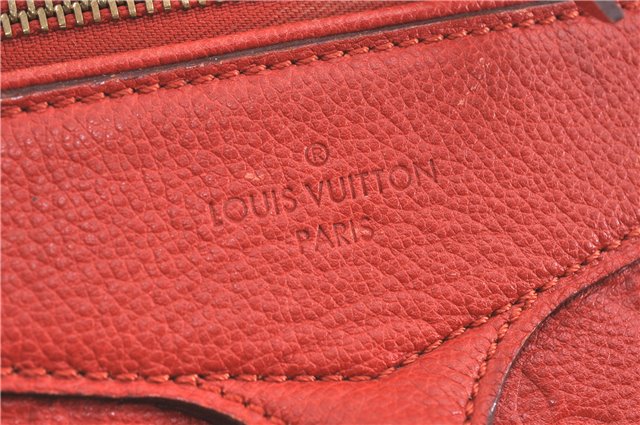 Auth Louis Vuitton Monogram Empreinte Lumineuse PM Tote Bag Red M40552 LV J1036