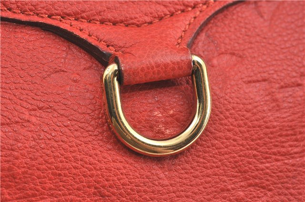 Auth Louis Vuitton Monogram Empreinte Lumineuse PM Tote Bag Red M40552 LV J1036