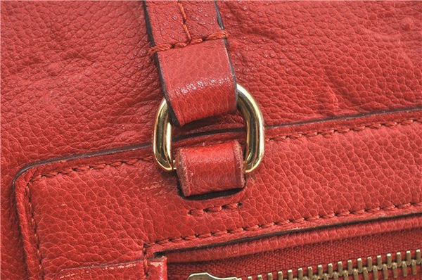 Auth Louis Vuitton Monogram Empreinte Lumineuse PM Tote Bag Red M40552 LV J1036