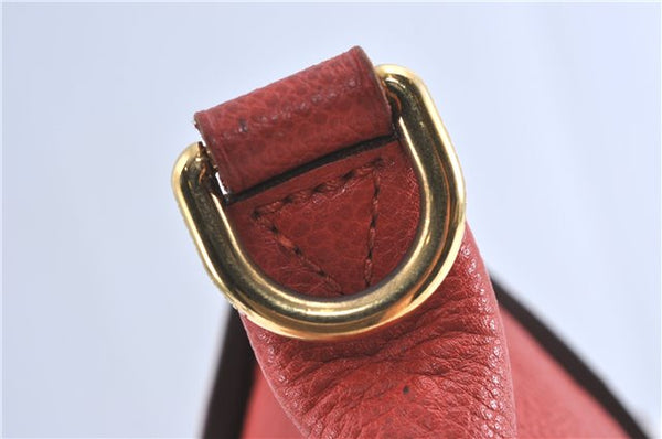 Auth Louis Vuitton Monogram Empreinte Lumineuse PM Tote Bag Red M40552 LV J1036