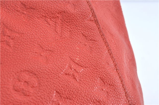 Auth Louis Vuitton Monogram Empreinte Lumineuse PM Tote Bag Red M40552 LV J1036
