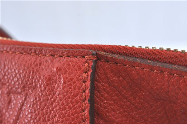 Auth Louis Vuitton Monogram Empreinte Lumineuse PM Tote Bag Red M40552 LV J1036