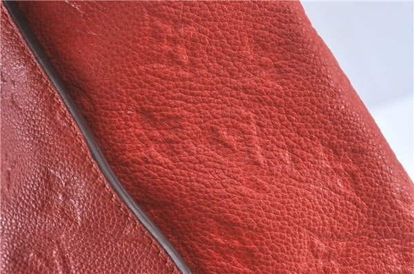 Auth Louis Vuitton Monogram Empreinte Lumineuse PM Tote Bag Red M40552 LV J1036