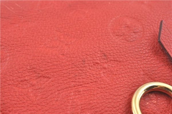 Auth Louis Vuitton Monogram Empreinte Lumineuse PM Tote Bag Red M40552 LV J1036