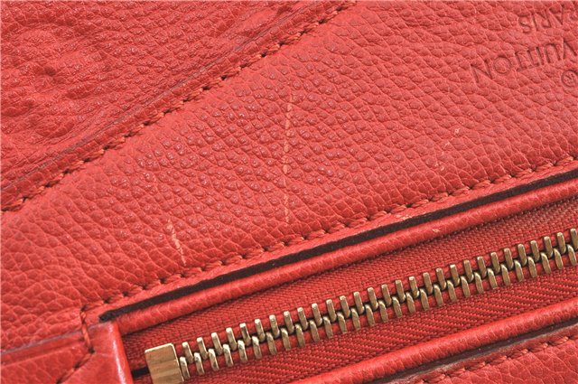 Auth Louis Vuitton Monogram Empreinte Lumineuse PM Tote Bag Red M40552 LV J1036