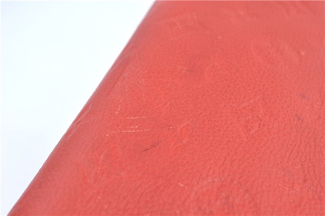 Auth Louis Vuitton Monogram Empreinte Lumineuse PM Tote Bag Red M40552 LV J1036