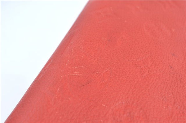 Auth Louis Vuitton Monogram Empreinte Lumineuse PM Tote Bag Red M40552 LV J1036