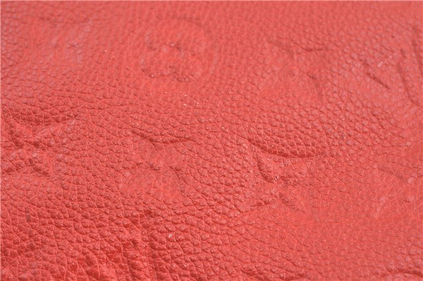 Auth Louis Vuitton Monogram Empreinte Lumineuse PM Tote Bag Red M40552 LV J1036