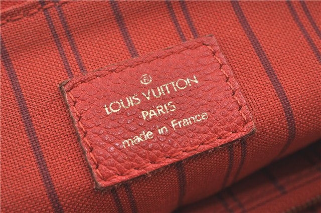 Auth Louis Vuitton Monogram Empreinte Lumineuse PM Tote Bag Red M40552 LV J1036