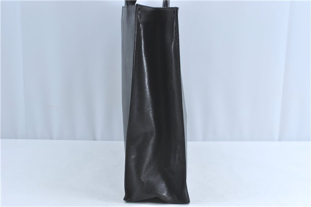 Authentic CHANEL Caviar Skin CC Logo Shoulder Tote Bag Black J1038
