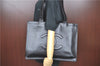 Authentic CHANEL Caviar Skin CC Logo Shoulder Tote Bag Black J1038