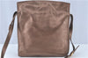 Authentic LOEWE Anagram Shoulder Cross Body Bag Purse Leather Brown Gold J1043