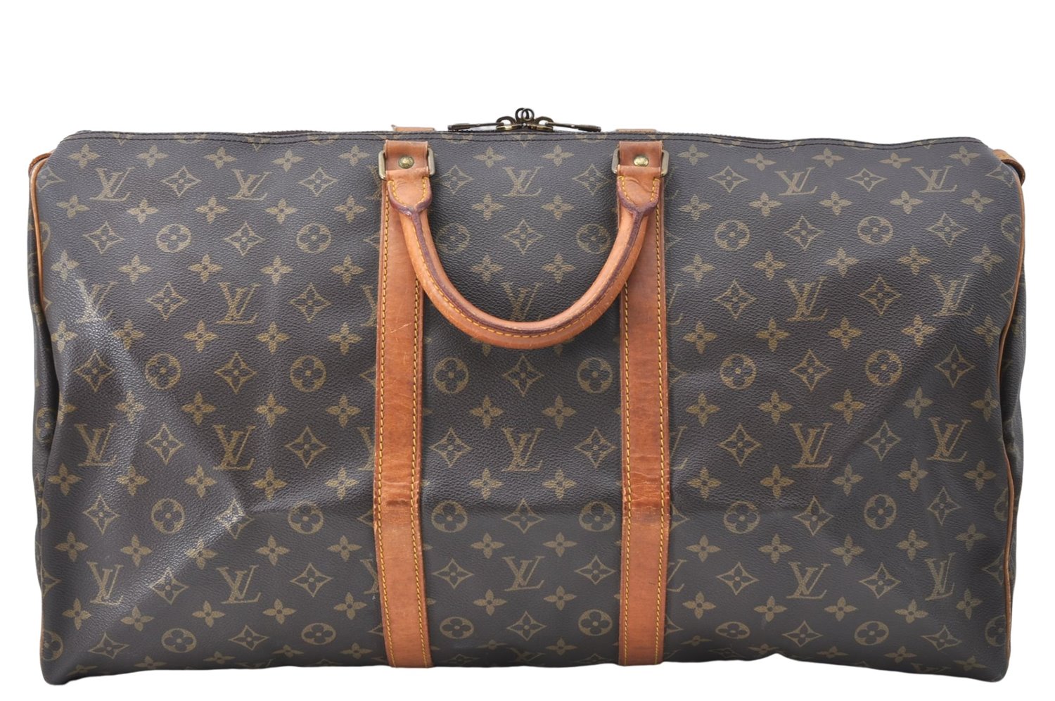 Authentic Louis Vuitton Monogram Keepall 55 Travel Boston Bag M41424 LV J1048