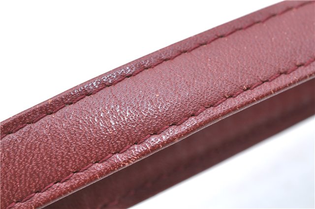 Authentic Cartier Must de Cartier Clutch Bag Purse Leather Bordeaux Red J1052