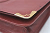 Authentic Cartier Must de Cartier Clutch Bag Purse Leather Bordeaux Red J1052