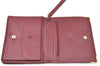 Authentic Cartier Must de Cartier Clutch Bag Purse Leather Bordeaux Red J1052