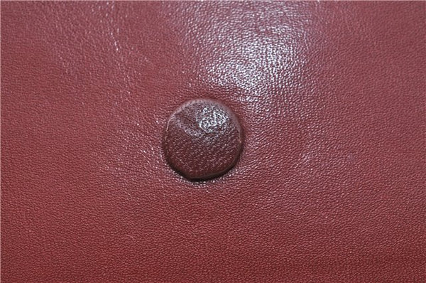 Authentic Cartier Must de Cartier Clutch Bag Purse Leather Bordeaux Red J1052