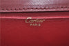 Authentic Cartier Must de Cartier Clutch Bag Purse Leather Bordeaux Red J1052