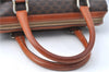 Authentic CELINE C Macadam Blason Pattern Hand Bag PVC Leather Brown J1053