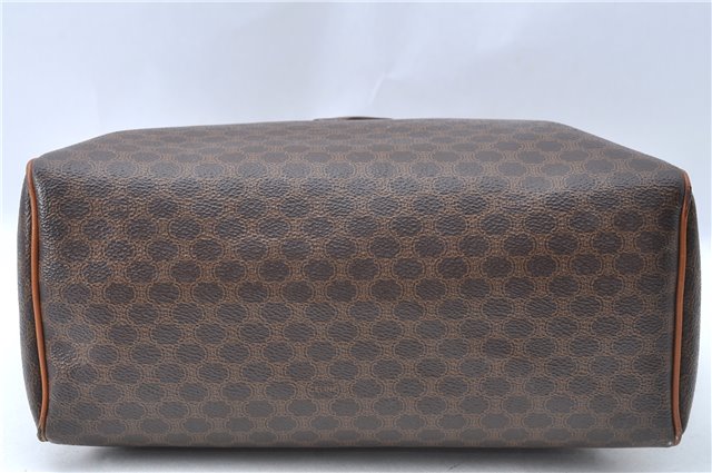 Authentic CELINE C Macadam Blason Pattern Hand Bag PVC Leather Brown J1053