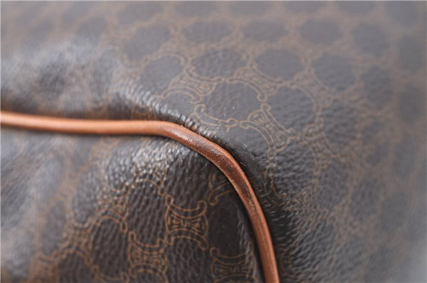 Authentic CELINE C Macadam Blason Pattern Hand Bag PVC Leather Brown J1053
