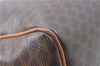 Authentic CELINE C Macadam Blason Pattern Hand Bag PVC Leather Brown J1053