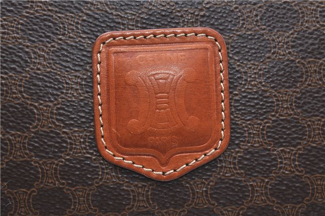 Authentic CELINE C Macadam Blason Pattern Hand Bag PVC Leather Brown J1053