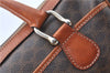 Authentic CELINE C Macadam Blason Pattern Hand Bag PVC Leather Brown J1053