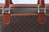 Authentic CELINE C Macadam Blason Pattern Hand Bag PVC Leather Brown J1053