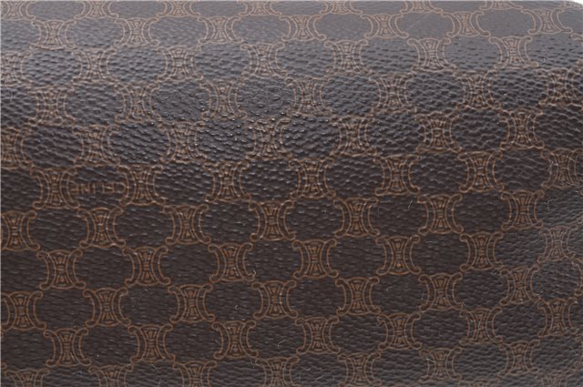 Authentic CELINE C Macadam Blason Pattern Hand Bag PVC Leather Brown J1053