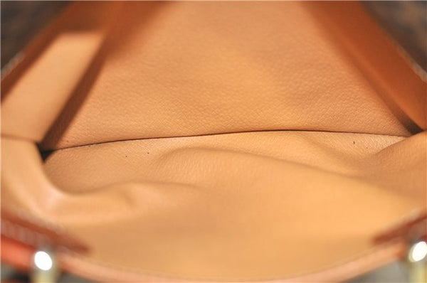 Authentic CELINE C Macadam Blason Pattern Hand Bag PVC Leather Brown J1053