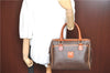 Authentic CELINE C Macadam Blason Pattern Hand Bag PVC Leather Brown J1053