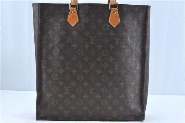 Authentic Louis Vuitton Monogram Sac Plat Hand Bag M51140 LV J1058