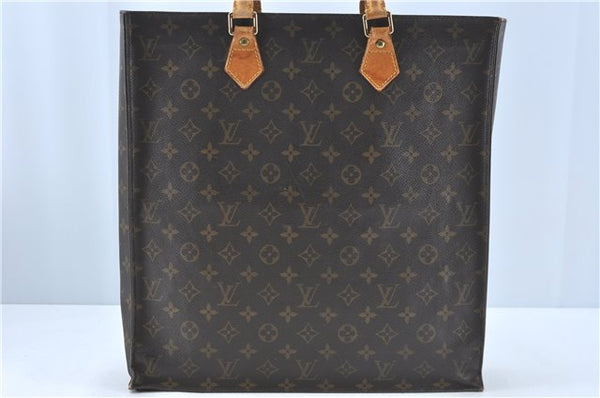 Authentic Louis Vuitton Monogram Sac Plat Hand Bag M51140 LV J1058