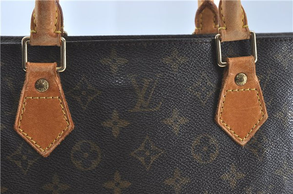 Authentic Louis Vuitton Monogram Sac Plat Hand Bag M51140 LV J1058