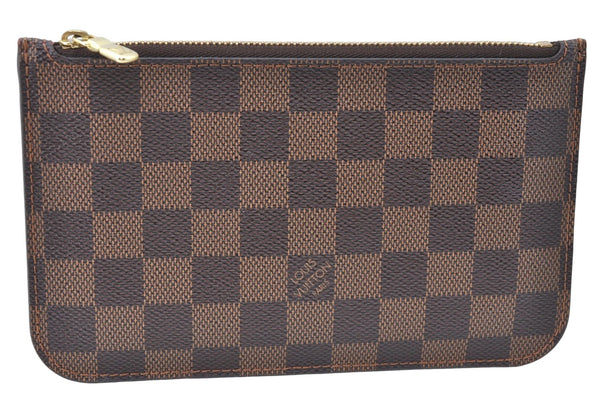 Authentic Louis Vuitton Damier Neverfull Pouch Purse Clutch Bag LV J1068