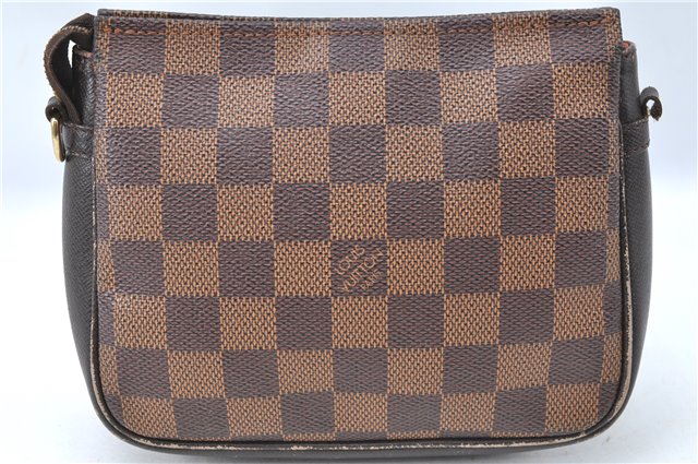 Authentic Louis Vuitton Damier Trousse Makeup Hand Bag Pouch N51982 Junk J1079