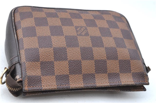 Authentic Louis Vuitton Damier Trousse Makeup Hand Bag Pouch N51982 Junk J1079