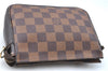 Authentic Louis Vuitton Damier Trousse Makeup Hand Bag Pouch N51982 Junk J1079