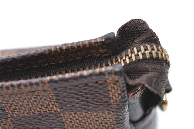 Authentic Louis Vuitton Damier Trousse Makeup Hand Bag Pouch N51982 Junk J1079