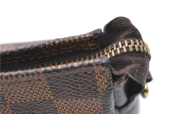 Authentic Louis Vuitton Damier Trousse Makeup Hand Bag Pouch N51982 Junk J1079