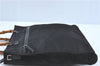 Authentic GUCCI Bamboo Tote Hand Bag Nylon Leather Black J1088