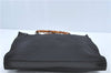 Authentic GUCCI Bamboo Tote Hand Bag Nylon Leather Black J1088