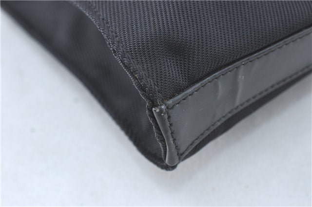 Authentic GUCCI Bamboo Tote Hand Bag Nylon Leather Black J1088