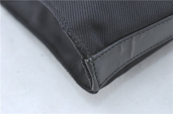 Authentic GUCCI Bamboo Tote Hand Bag Nylon Leather Black J1088