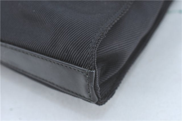 Authentic GUCCI Bamboo Tote Hand Bag Nylon Leather Black J1088