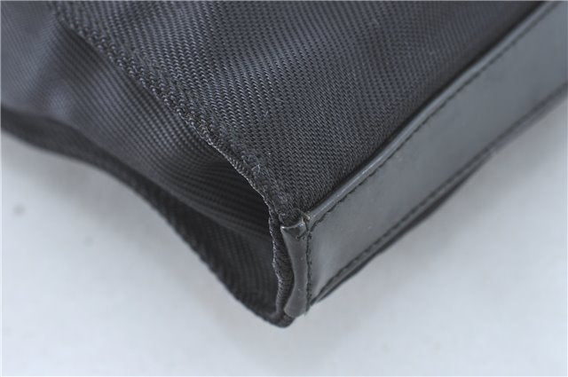 Authentic GUCCI Bamboo Tote Hand Bag Nylon Leather Black J1088