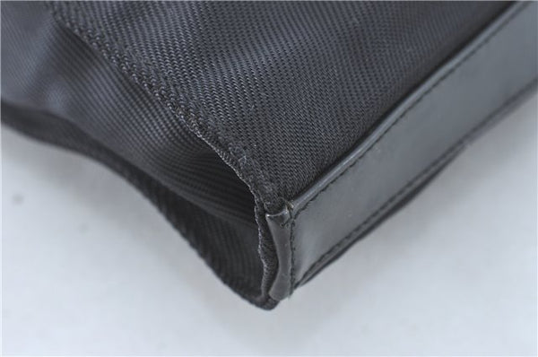 Authentic GUCCI Bamboo Tote Hand Bag Nylon Leather Black J1088