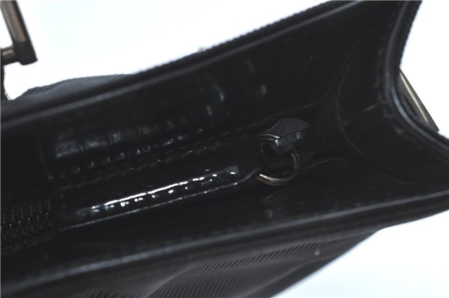 Authentic GUCCI Bamboo Tote Hand Bag Nylon Leather Black J1088