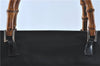 Authentic GUCCI Bamboo Tote Hand Bag Nylon Leather Black J1088